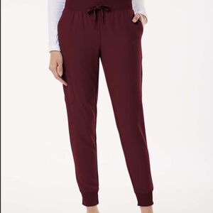 Jaanuu Silex Knit-Waist Scrub Joggers - Burgundy